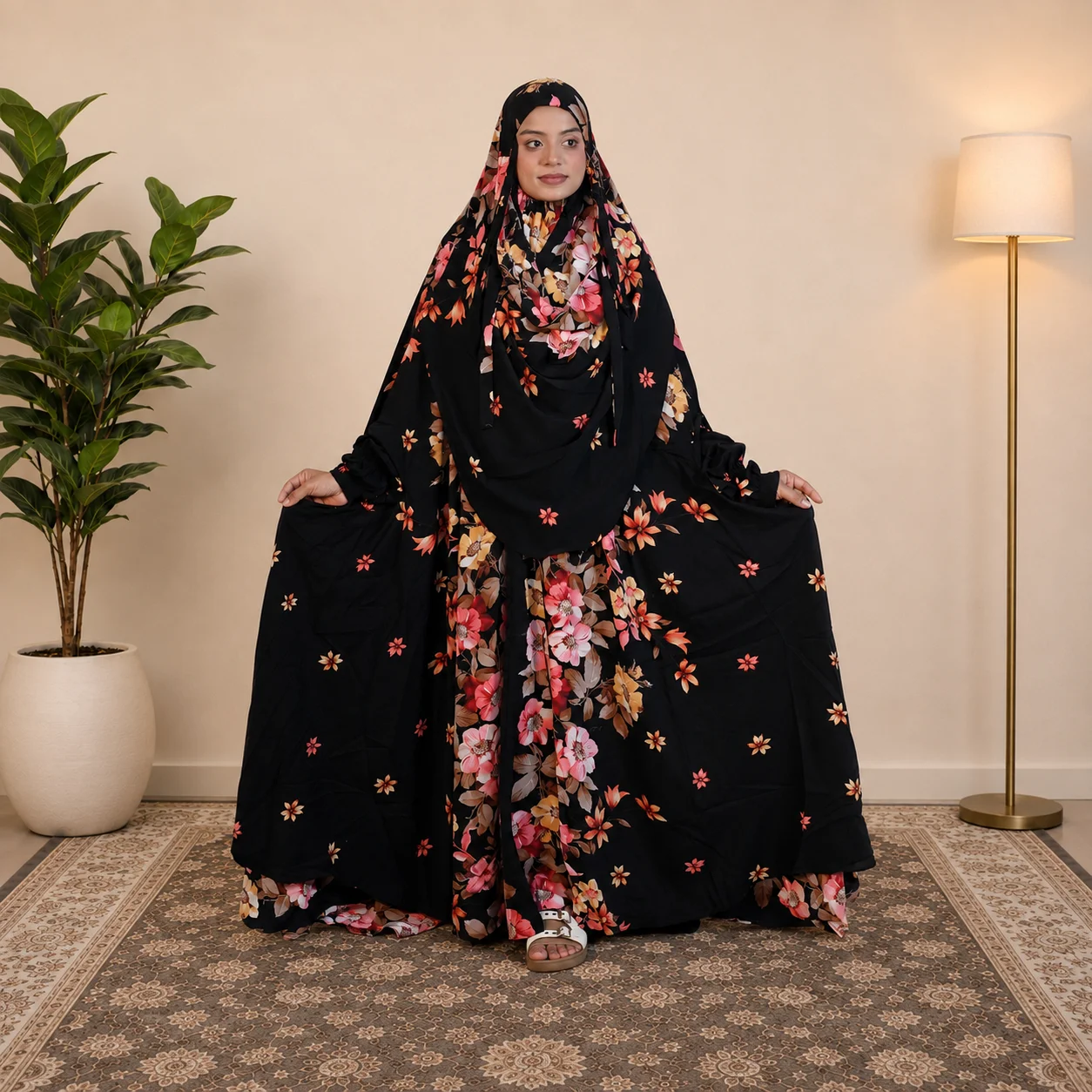 Premium Turkish Kaftan Silk Floor Touch Jilbab J401